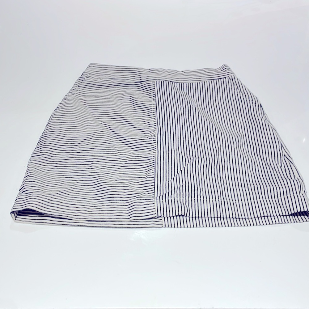(2/$40) Oak +Fort vertical/horizontal striped skirt - Medium